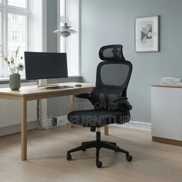 Orthopedic High Backrest Office Chairs - Black - 1