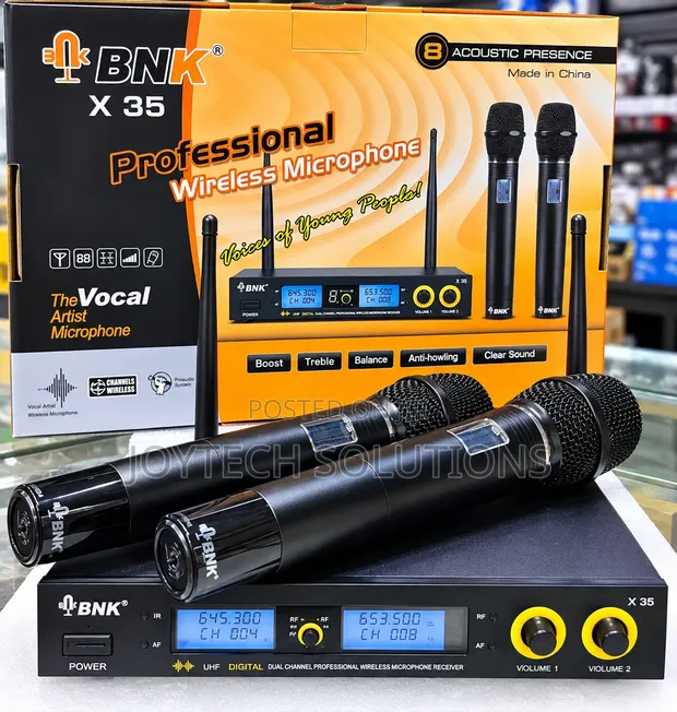 Professional Dual UHF Wireless Microphone System - BNK X-35 - 1
