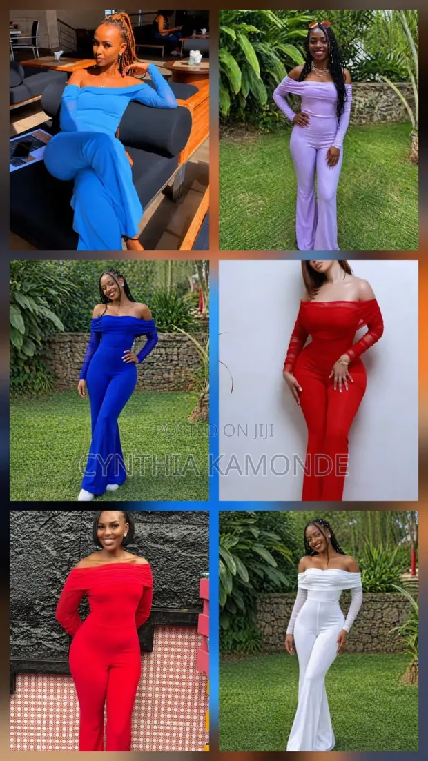 Jumpsuit ya Off-Shoulder - Rangi Nyingi - 1