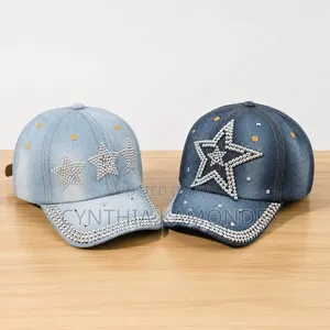 Kofia za Denim za Kifahari Zenye Vito