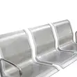 3-Link Non-Padded Airport Visitors Bench - 1