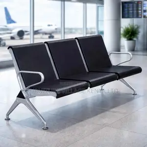 Heavy Duty Black Padded Public Reception Bench