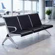 Heavy Duty Black Padded Public Reception Bench - 1