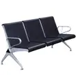 Heavy Duty Black Padded Public Reception Bench - 5