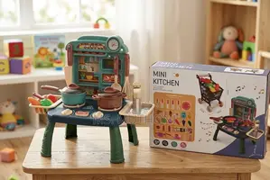 Kikapu cha Toy cha 2-in-1 na Jiko la Kuchezea