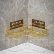 Golden Metallic Triangular Corner Bathroom Shelf - 2