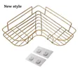 Golden Metallic Triangular Corner Bathroom Shelf - 3