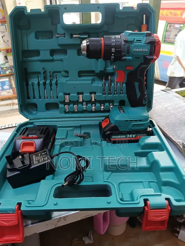 Meakida 36V Brushless Cordless Drill - Complete Set - 1