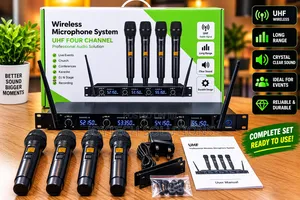 BNK 8400 4-Channel UHF Wireless Microphone System with 4 Mics
