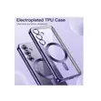 Samsung Galaxy A36 Transparent Magsafe Case with Purple Electroplated Edges - 1