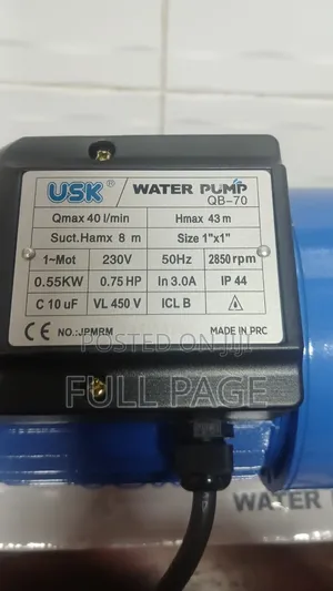 USK 0.75 HP Booster Water Pump