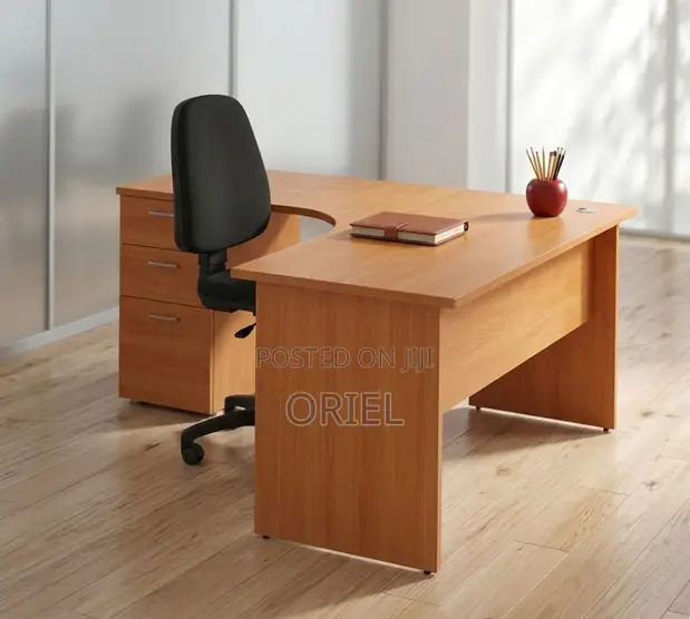 1.4m L-Shaped Study Desk with Drawers - 1