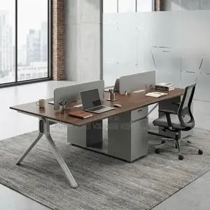 4 Seater Staff Wooden Office Workstation Table