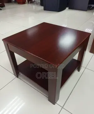 Meza ya Kahawa ya Mraba ya Ofisi ya Kisasa - Kahawia