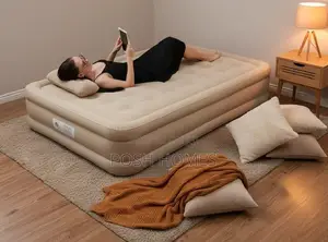 Queen Comfort Plush Airbed with Fibre & Built-in Pump