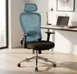 Ergonomic Office Staff Chair - Blue Back - 4
