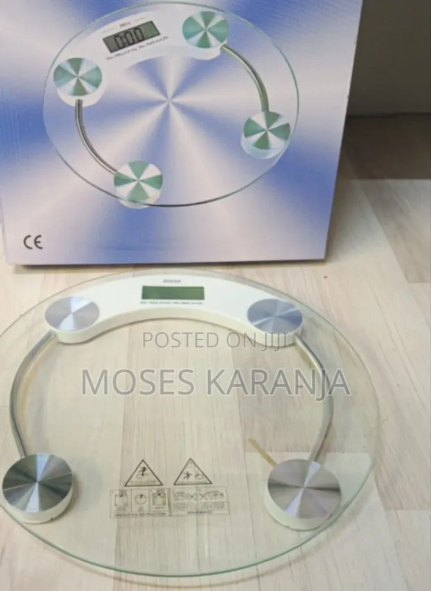 Round Digital Bathroom Scale - Electronic Home Weight - 1