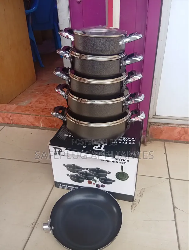 JP 11PCS Nonstick Cookware Set - 5 Pots + Lids + Free Frying Pan - 1