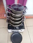 JP 11PCS Nonstick Cookware Set - Sufuria 5 + Vifuniko + Frying Pan Bure - 2