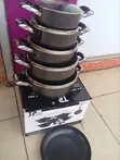 11pcs JP Nonstick Sufuria Set - Pots with Lids & Frying Pan - 1
