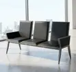 3-Seat Leather Waiting Bench - 5