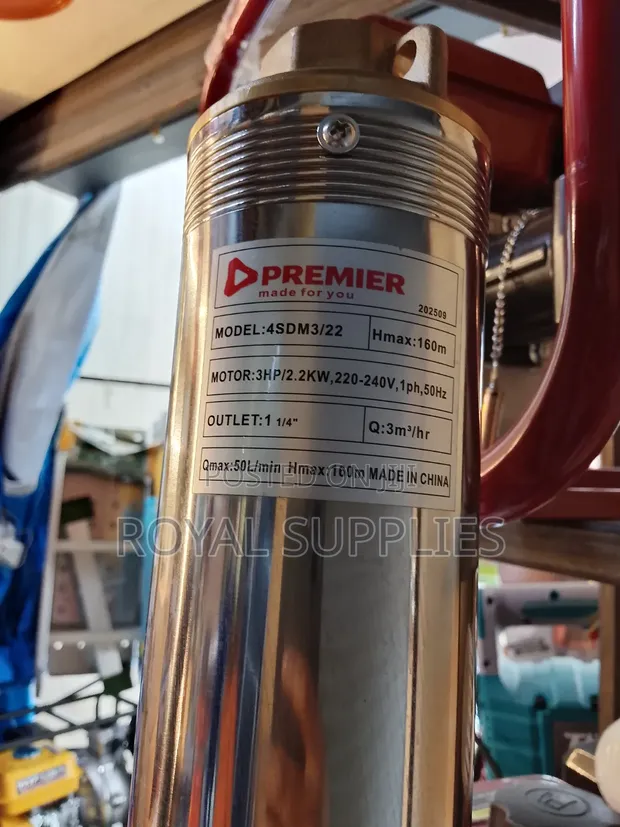 Premier 3hp Electric Submersible Water Pump (160m) - 1