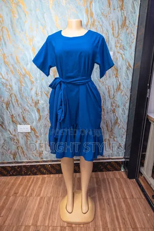 A&D Women's Blue Casual Knee-Length Dress