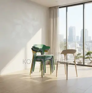 Armless Stackable Dining Chairs - Brown Plastic