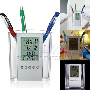Digital Clock Pen Holder with Alarm & Timer