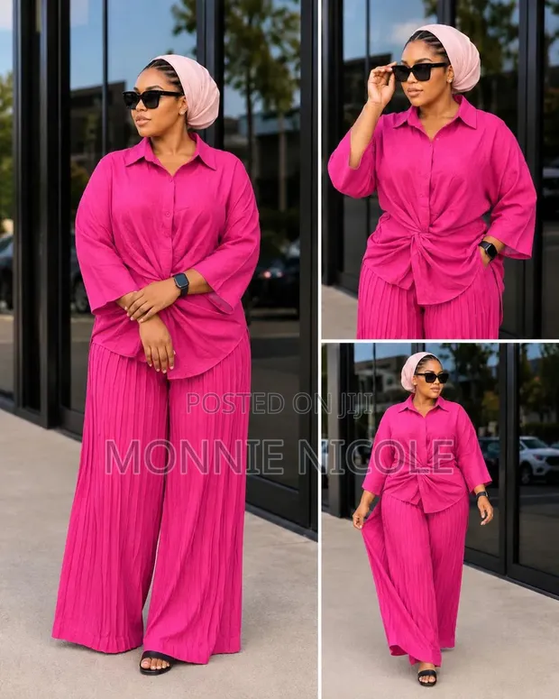 Women's Casual Palazzo Trouser and Top Set - 1