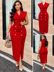 Elegant Red Corporate Dinner Dress - 2