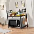 Black Metallic Microwave Shelf Rack - Kitchen Organizer - 2