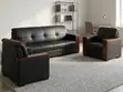 5-Seater Sofa - Modern Black Leather Living Room Set - 4