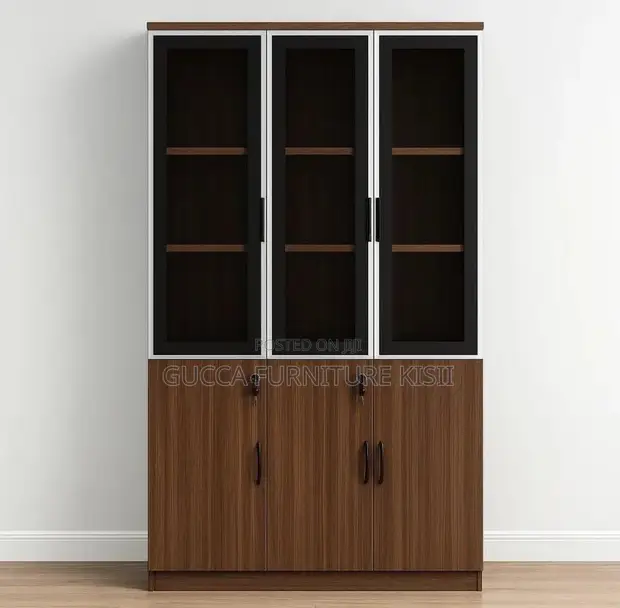 3-Door Wooden Filing Cabinet - 1