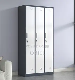 Grey 3-Door Metal Storage Locker Cabinet