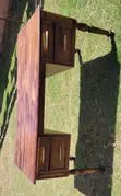 Meza ya Mwandishi ya Mahogany ya Jadi na Sehemu ya Siri - 1