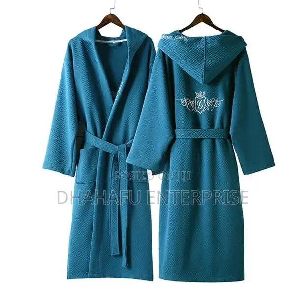 Royal King Size Hooded Waffle Bathrobe - Unisex - 1