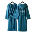 Royal King Size Hooded Waffle Bathrobe - Unisex - 1