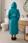 Royal King Size Hooded Waffle Bathrobe - Unisex - 2