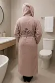 Royal King Size Hooded Waffle Bathrobe - Unisex - 4