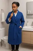 Koti la Kuoga la Pamba la Waffle - Laini, Linalonyeza Maji, Unisex XL - 4