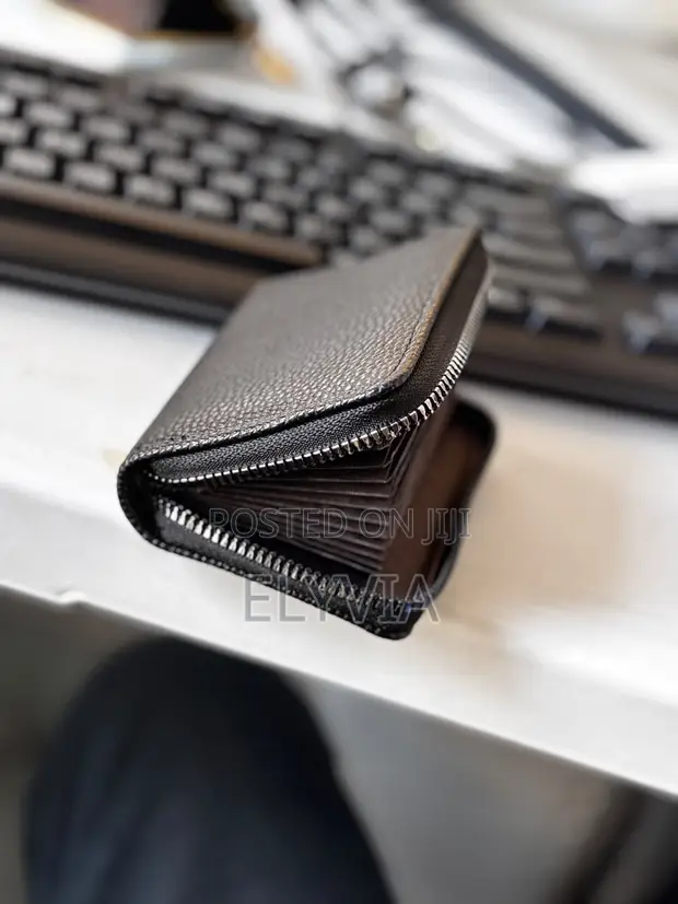 Plain Black Saffiano Cardholder - 1