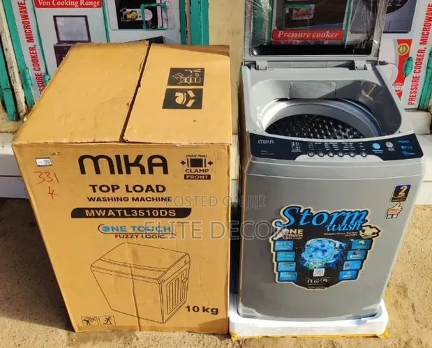 Mika 10KG Fully Automatic Top Load Washing Machine – Dark Silver - 1