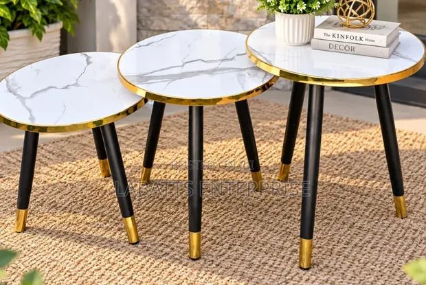 Modern 3-in-1 Executive Pure Marble Table - 1