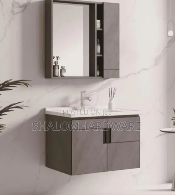 Cabinet Grey with Mirror and Light - 1