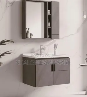 Cabinet Grey with Mirror and Light