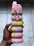 Collapsible Silicone Water Bottle with Carabiner - 2