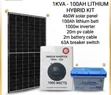 Amiza 1kva Hybrid Inverter System na 100Ah Lithium Battery & 460w Solar Panel - 1