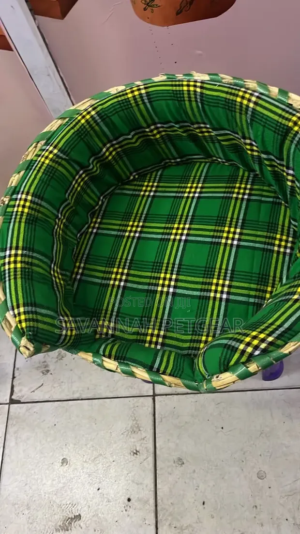 Handwoven Maasai-Inspired Pet Bed - Natural Straw - 1