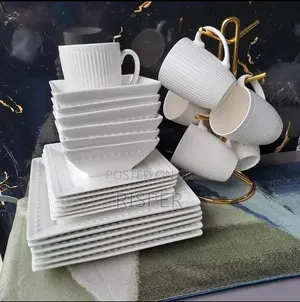 24pc Square Dinner Set - Ceramic